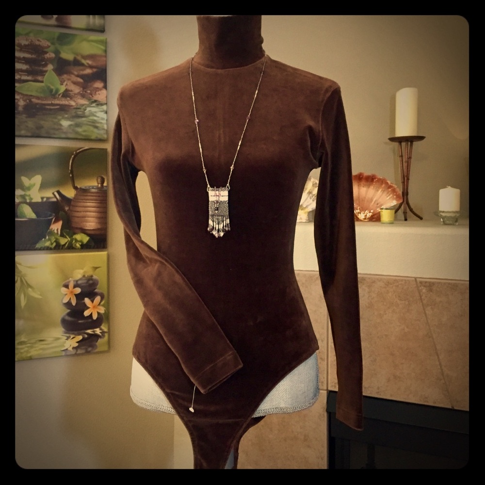 DKNY slinky brown vintage bodysuit